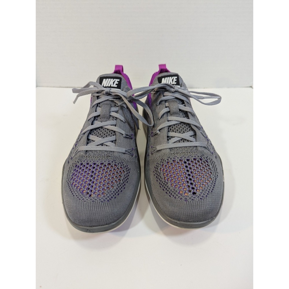 Nike Free RN Flyknit Women's Running Shoes Gray Purple US‎ 7 EU 38 - Picture 7 of 10